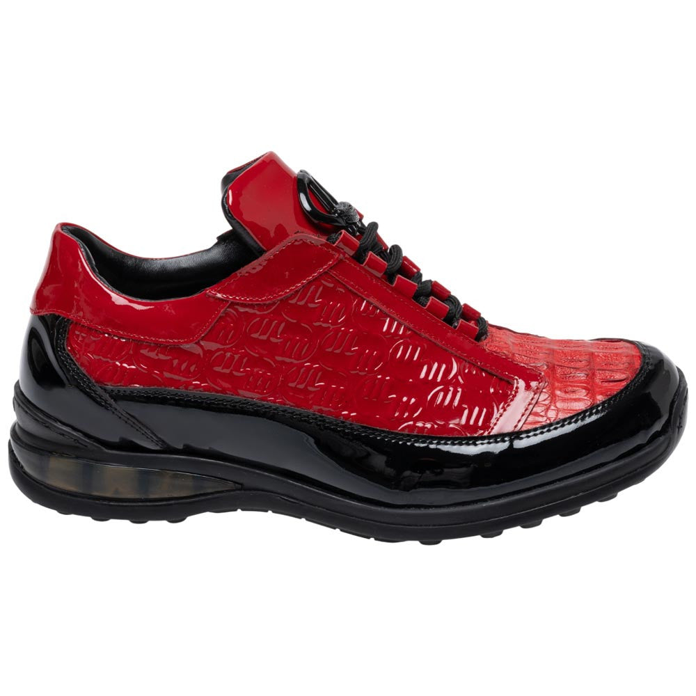Mauri Men's Hornback Crocodile & Patent Red Trendy Sneakers BEATS (US Men Size)