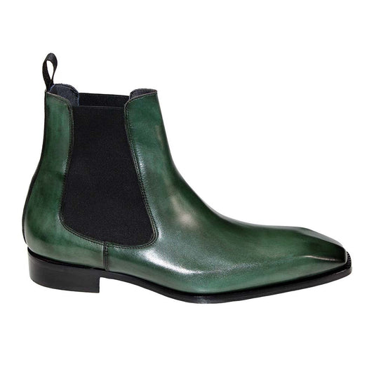 Duca Empoli Men's Green Calf-Skin Leather Boots