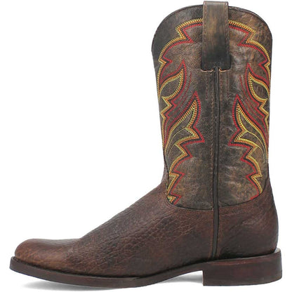 Dingo's Young Gun Round Toe Brown and Orange Western Leather Boots