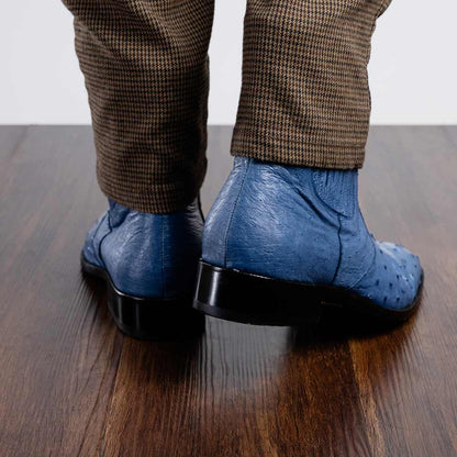 Marco Di Milano Giorgio Genuine Ostrich Chelsea Boot - Blue Jeans