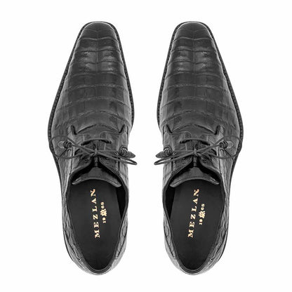 Mezlan of Spain Genuine Crocodile Skin Black Derby Shoes ANDERSON (USA Men Size)