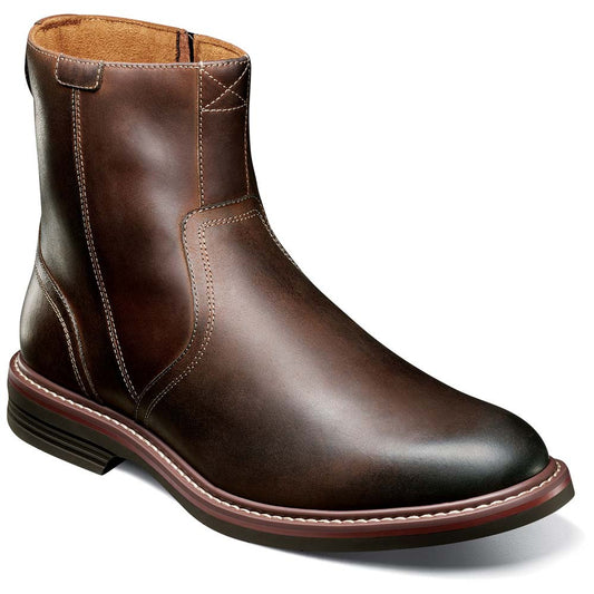 Norwalk PlainToe Side Zip Boot | Florsheim Brown CH Dress Boots for Men