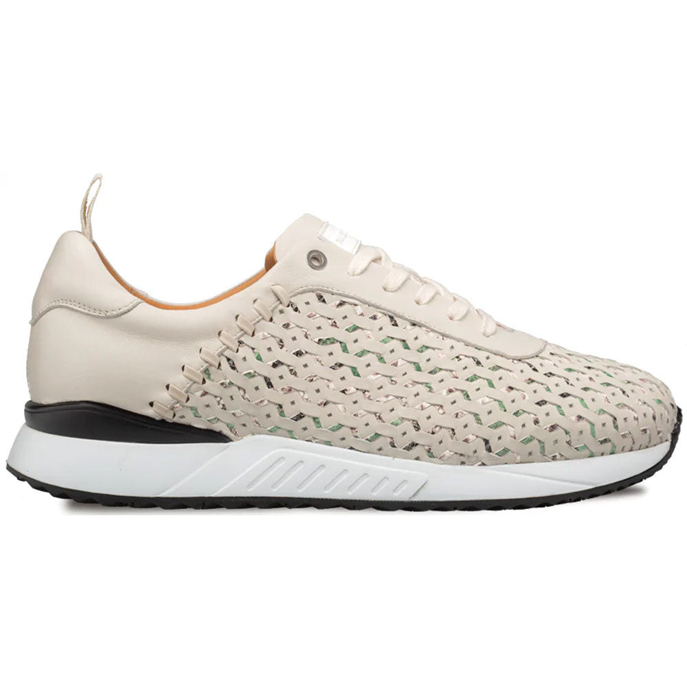Mezlan Men's Plata Laser-Cut Light Green Multi Designer Sneaker