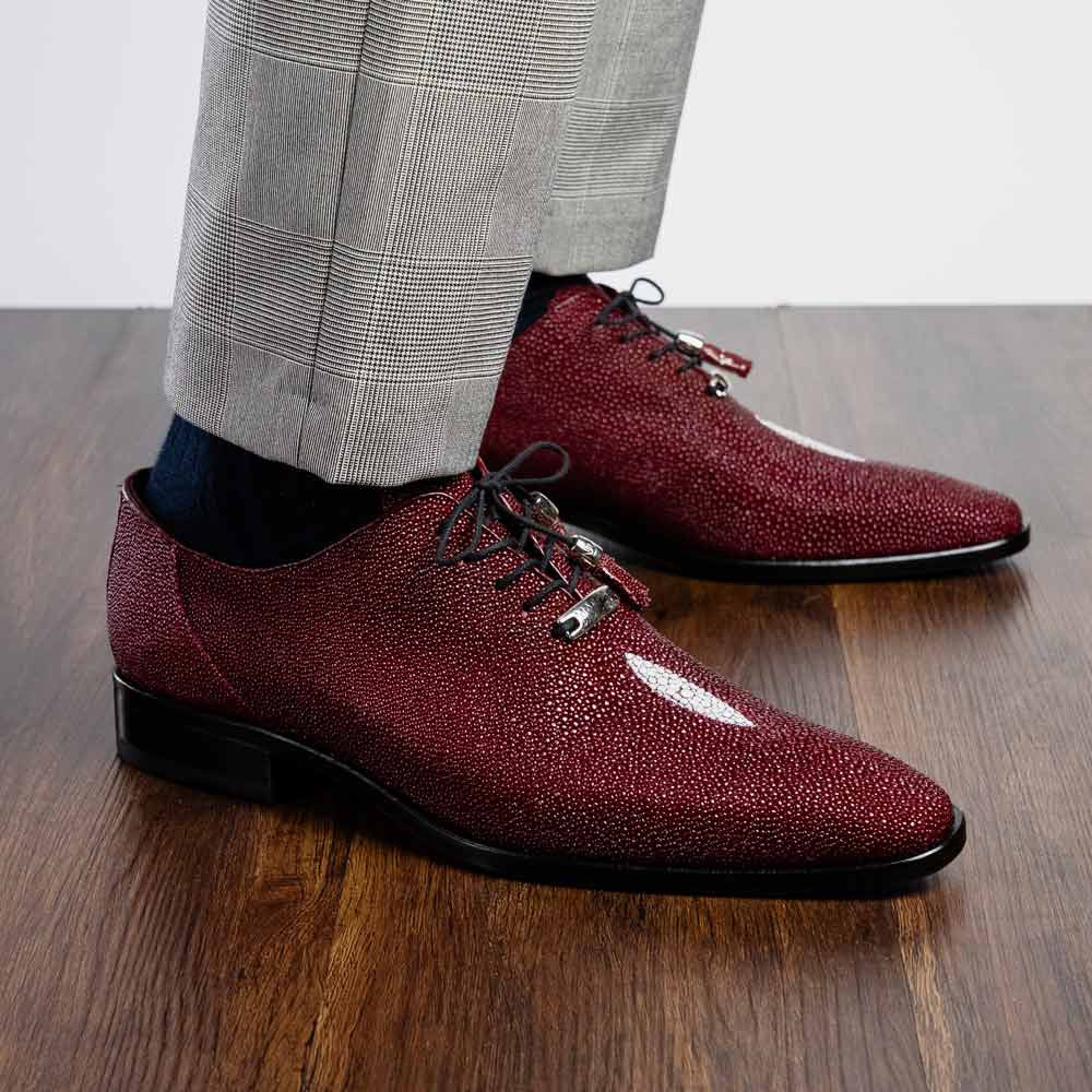 Marco Di Milano Rimini Genuine Stingray Lace-Up Shoe - Wine