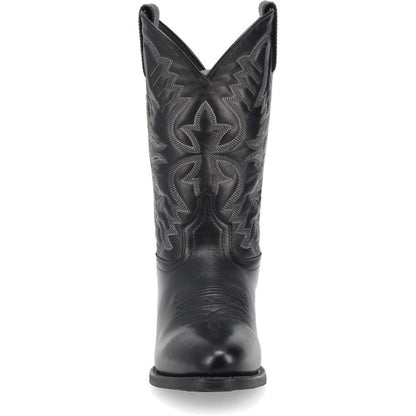 Laredo Birchwood Black Leather Mid Round Toe Western Cowboy Boot (US Men Size)