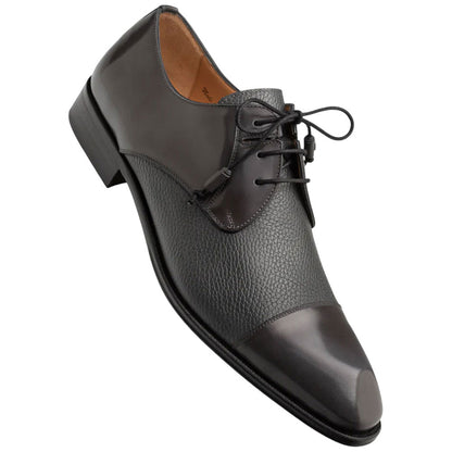 Capello Hi-Shine/Calf Grey Cap Toe Derby | Mezlan Dress Shoes for Men
