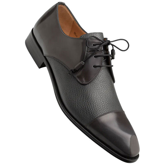 Capello Hi-Shine/Calf Grey Cap Toe Derby | Mezlan Dress Shoes for Men