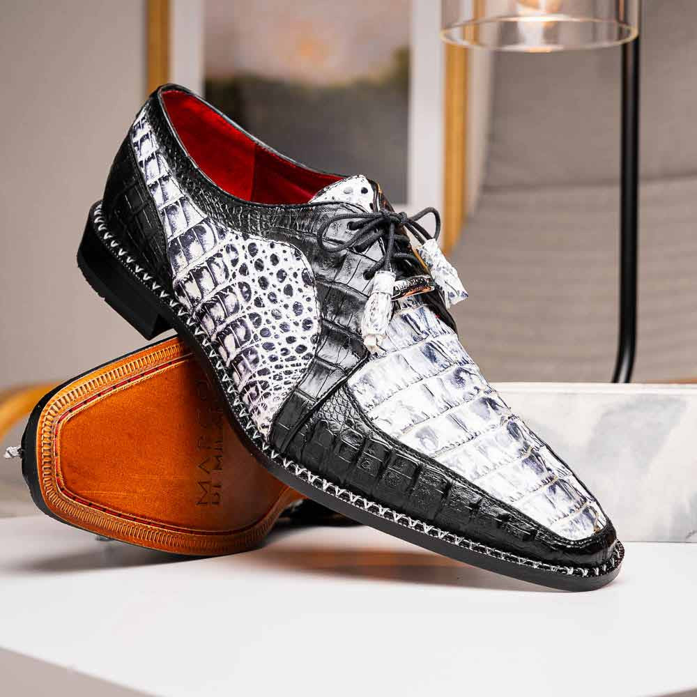 Caribe Men’s Genuine Hornback Caiman Crocodile Dress Derby | Marco Di Milano