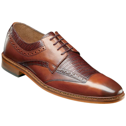 Stacy Adams Gambetta Modified Cap Toe Oxford - Cognac