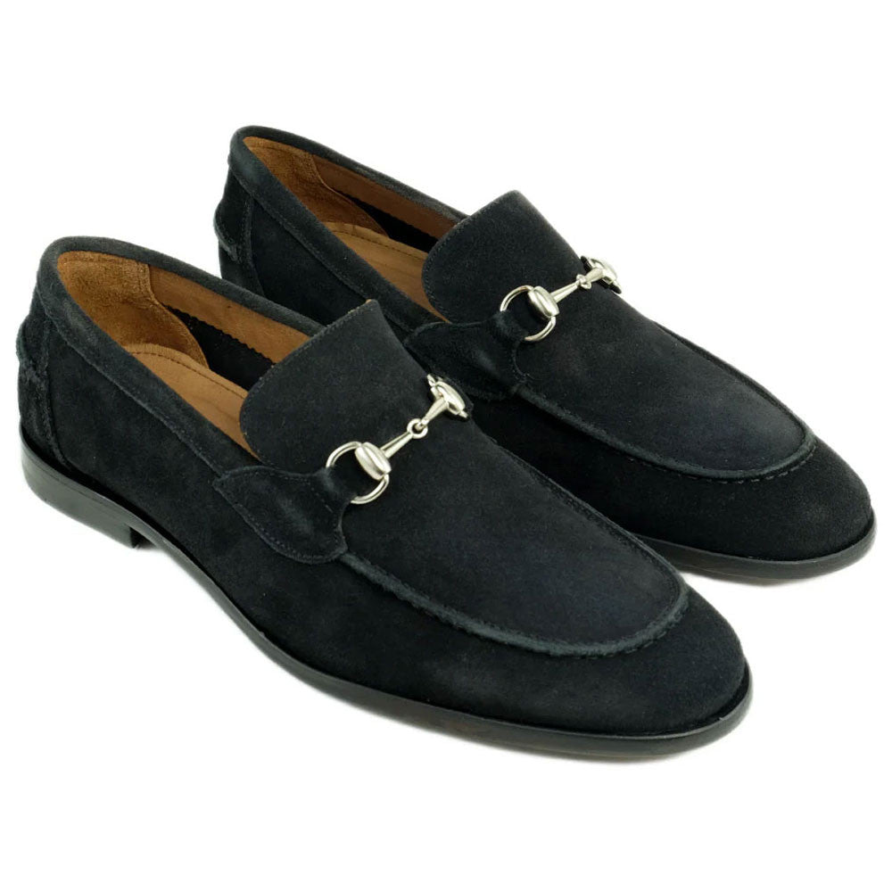 Alan Payne Miami Black Suede Leather Moc Toe Dress Loafers