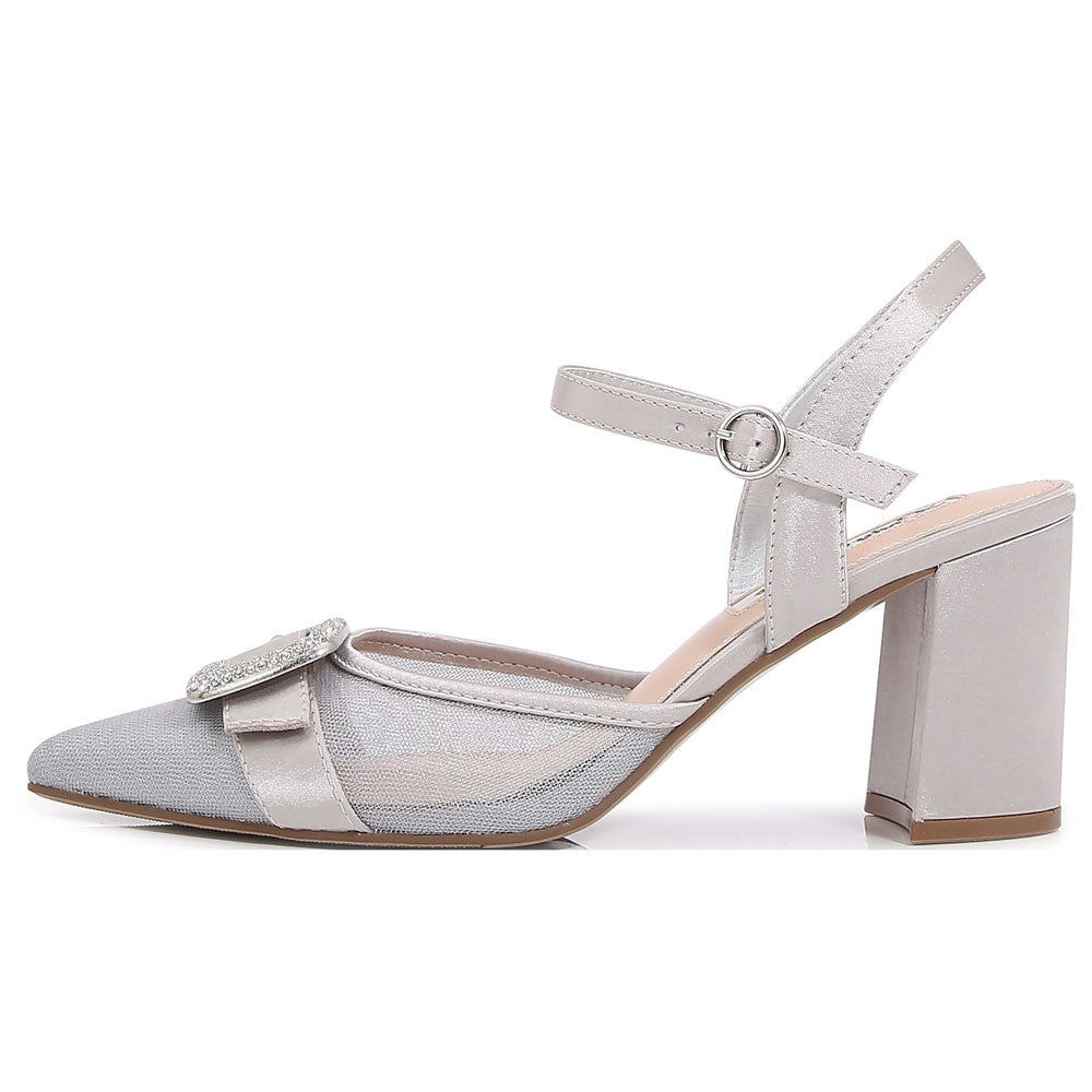 Lady Couture Bianca 3” Heel Pump in Silver