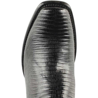 Wild West Black Genuine Lizard Skin Boots