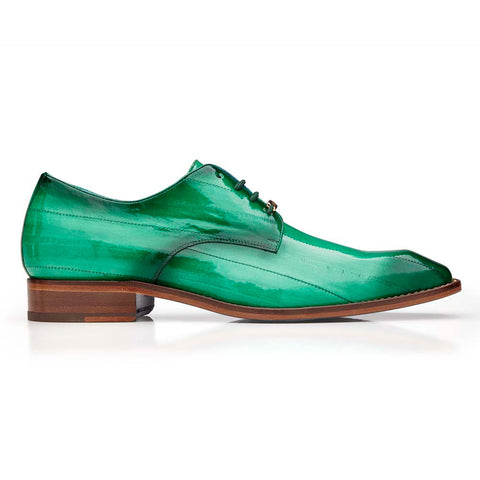 Belvedere Genuine Hand Painted Eel Italo Mint Men's Oxford Shoes