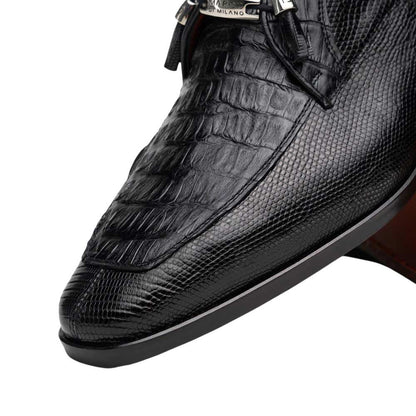 Marco Di Milano Merida Black Caiman & Lizard Dress Derby