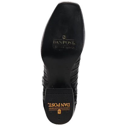 Dan Post Zandor Black Caiman Belly Square Toe Western Cowboy Boots