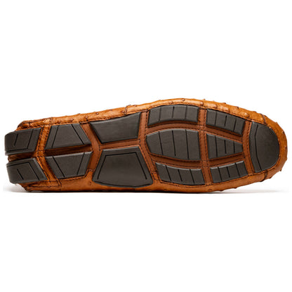 Bolonia Men’s Brandy Genuine Ostrich Horse-Bit Driver Loafers | Marco Di Milano