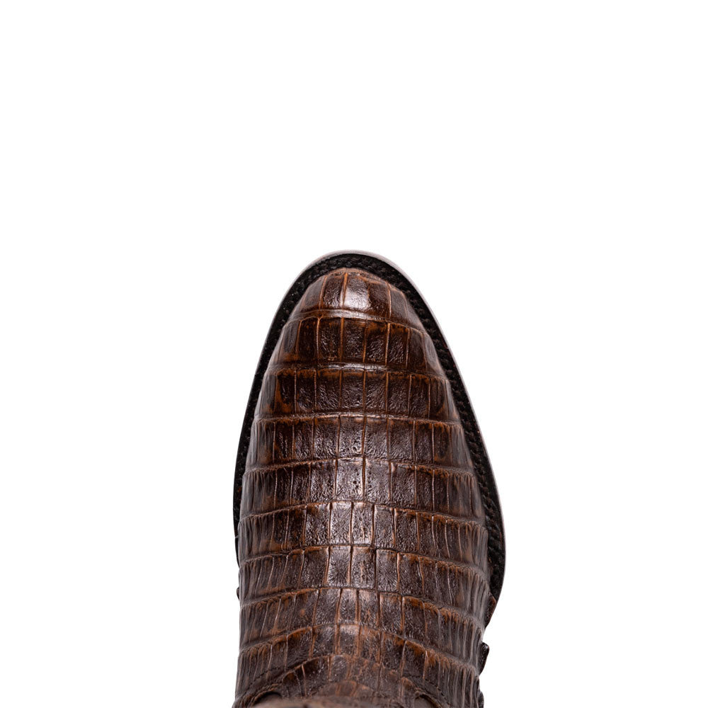 Phoenix Genuine Caiman Belly Skin Aged Brown Cowboy Boot | Marco Di Milano Western Boots