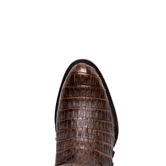 Phoenix Genuine Caiman Belly Skin Aged Brown Cowboy Boot | Marco Di Milano Western Boots