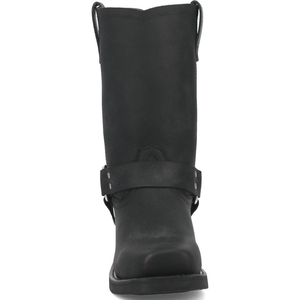 Dingo Dean Black Leather Snoot Toe Western Cowboy Harness Boot (USA Men Size)