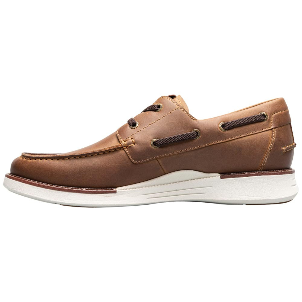 Florsheim Launch Moc Toe Elastic Lace Brown Boat Shoes for Men