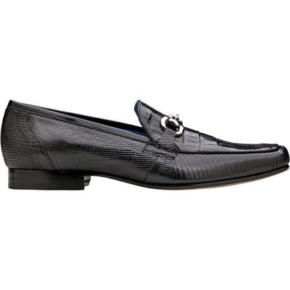 Belvedere Men's Udine Black Genuine Caiman Skin Loafers