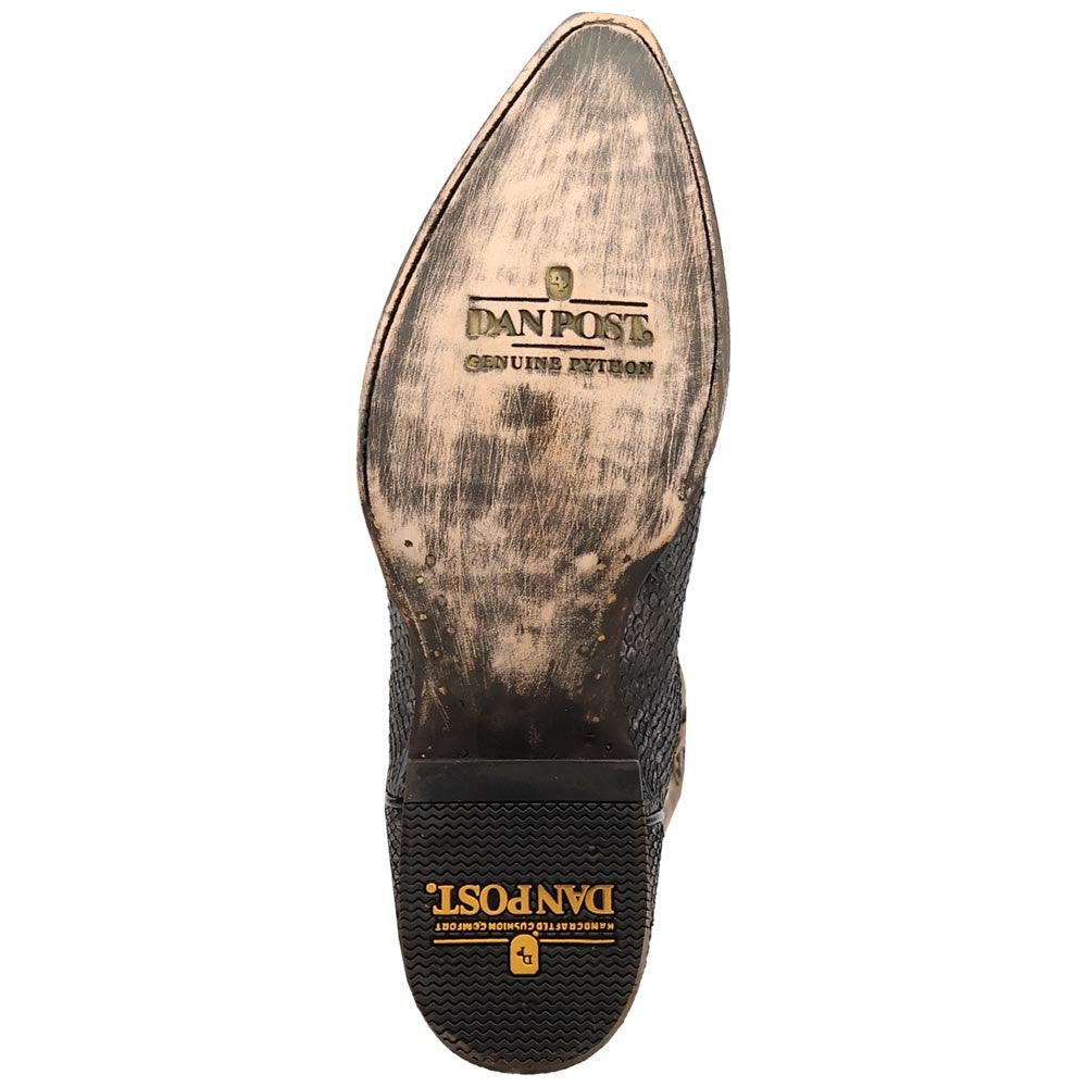 Dan Post Stryker Grey Exotic Python Skin Snip Toe Western Cowboy Boots