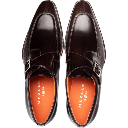 Mezlan Men's Pego Deerskin & Calfskin Monk Strap in Brown