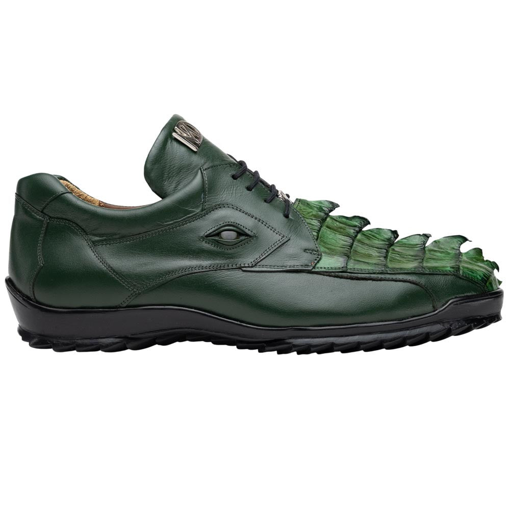 Marco Di Milano Udine Genuine Hornback Caiman & Calf Leather Sneaker - Green
