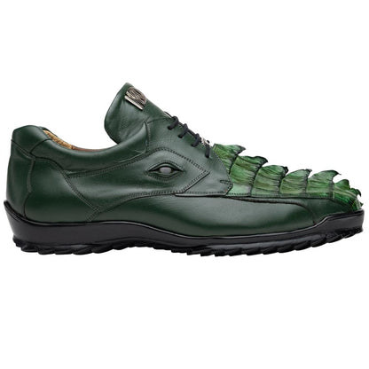 Marco Di Milano Udine Genuine Hornback Caiman & Calf Leather Sneaker - Green
