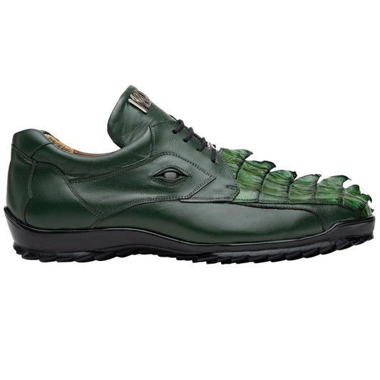 Marco Di Milano Udine Genuine Hornback Caiman & Calf Leather Sneaker - Green