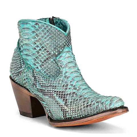 Corral Turquoise Python Reticulatus Bootie - Unleash Your Wild Side