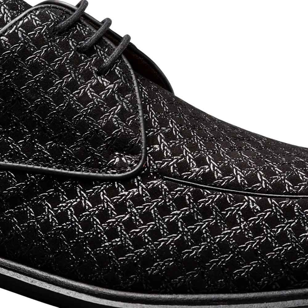 Mezlan Montage Printed Suede Derby - Men's Black Exclusive Printed Suede Derby