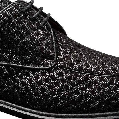 Mezlan Montage Printed Suede Derby - Men's Black Exclusive Printed Suede Derby