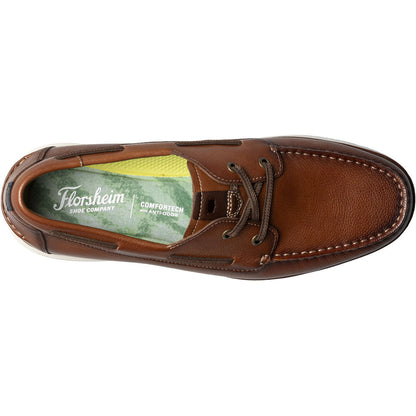 Florsheim Tropics Cognac Leather Elastic Lace Moc Toe Boat Shoe (USA Men Size)