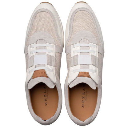 Mezlan Shoes Men’s Bone Suede & Linen Riumar Hybrid Sneaker