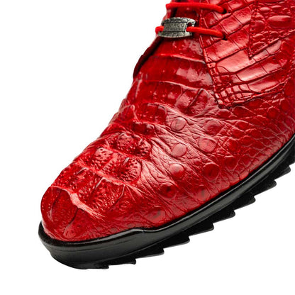 Marco Di Milano Kratos Genuine Caiman Crocodile Sneaker - Red