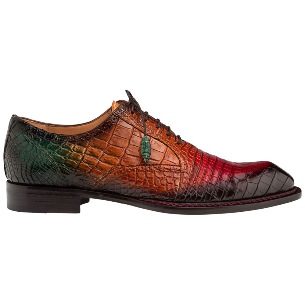 Mezlan of Spain Genuine Alligator Skin Multi-tone Derby MARBLE (USA Men Size)