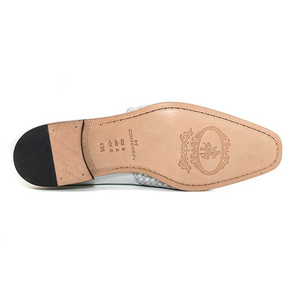 Corrente Wow White Suede and Calfskin Woven Slip-On Loafer for Men