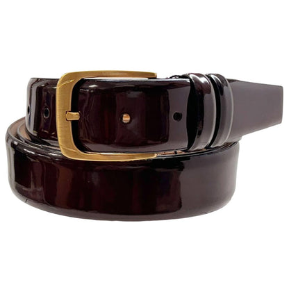 Corrente Men's Vita Calf Skin Belt - Burgundy