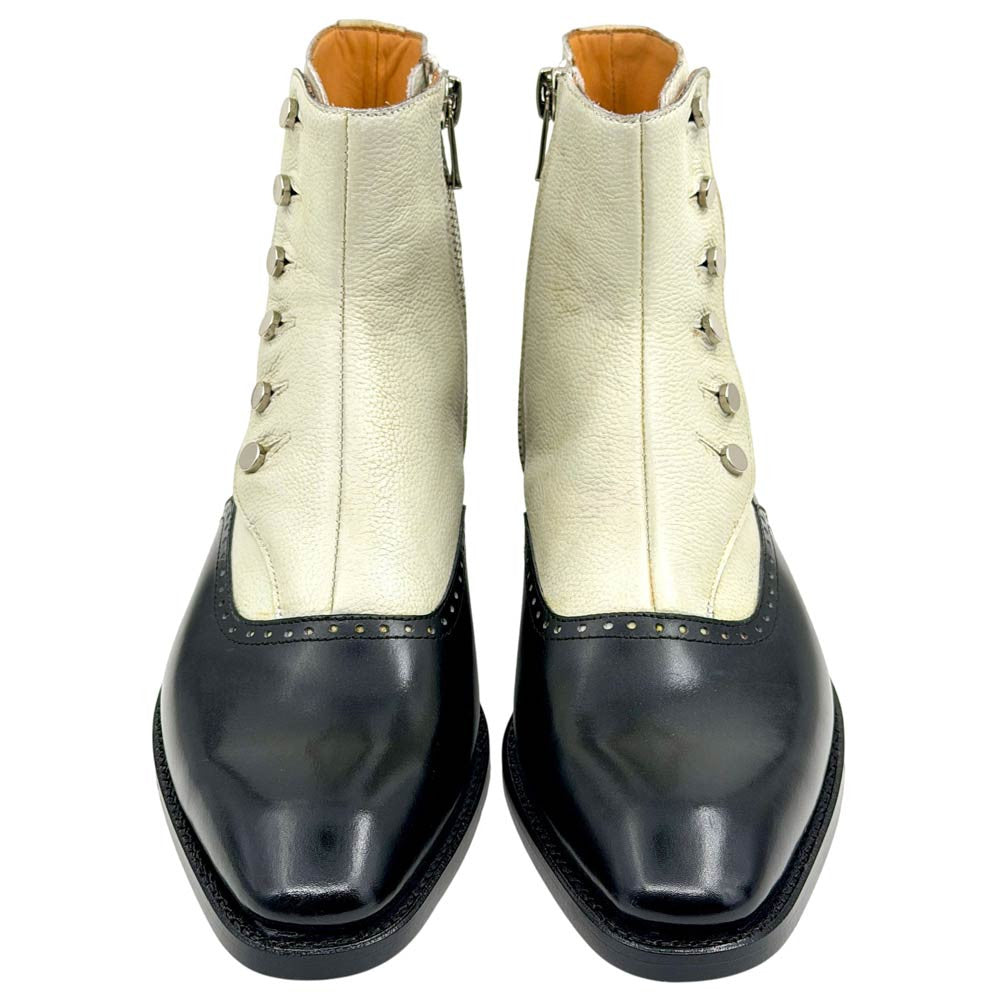 UGo Vasare Men’s Liam Black/White Two-Tone Genuine Leather Boots