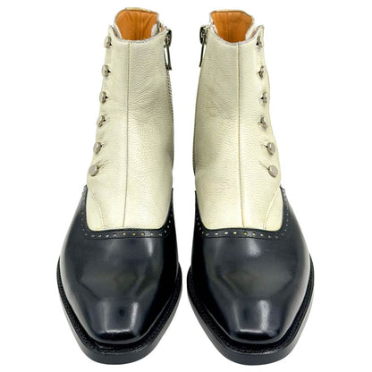 UGo Vasare Men’s Liam Black/White Two-Tone Genuine Leather Boots