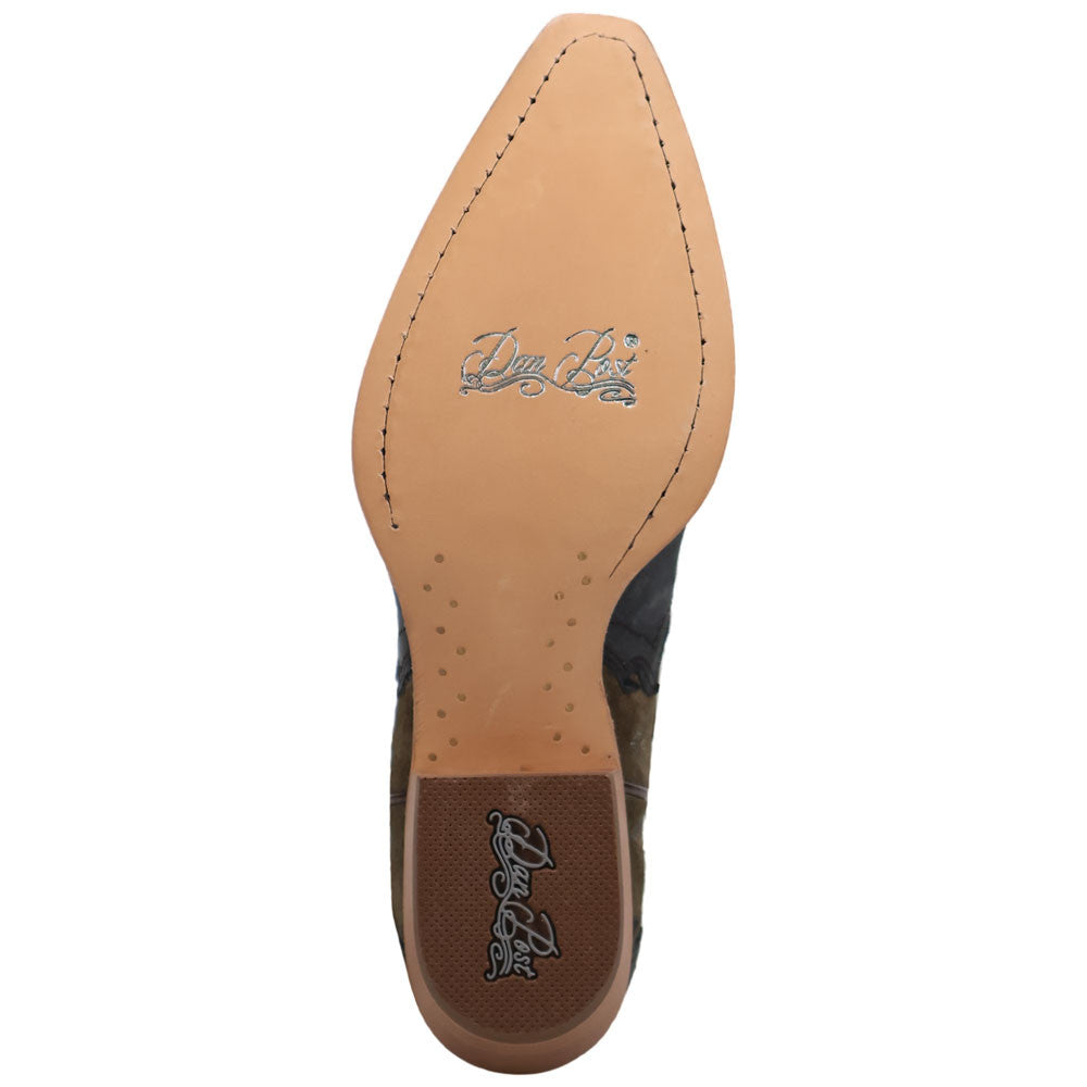 Dan Post Haven Women's Blue Leather Western Bootie - 8" Shaft, Snip Toe