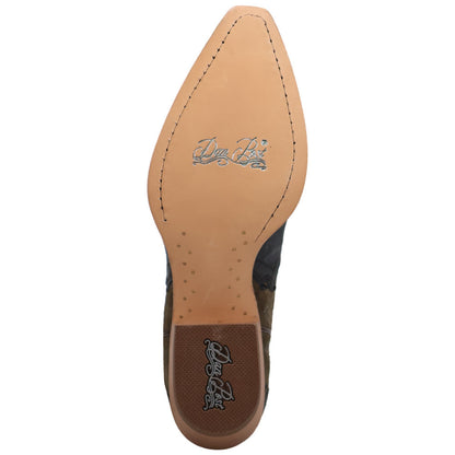 Dan Post Haven Women's Blue Leather Western Bootie - 8" Shaft, Snip Toe