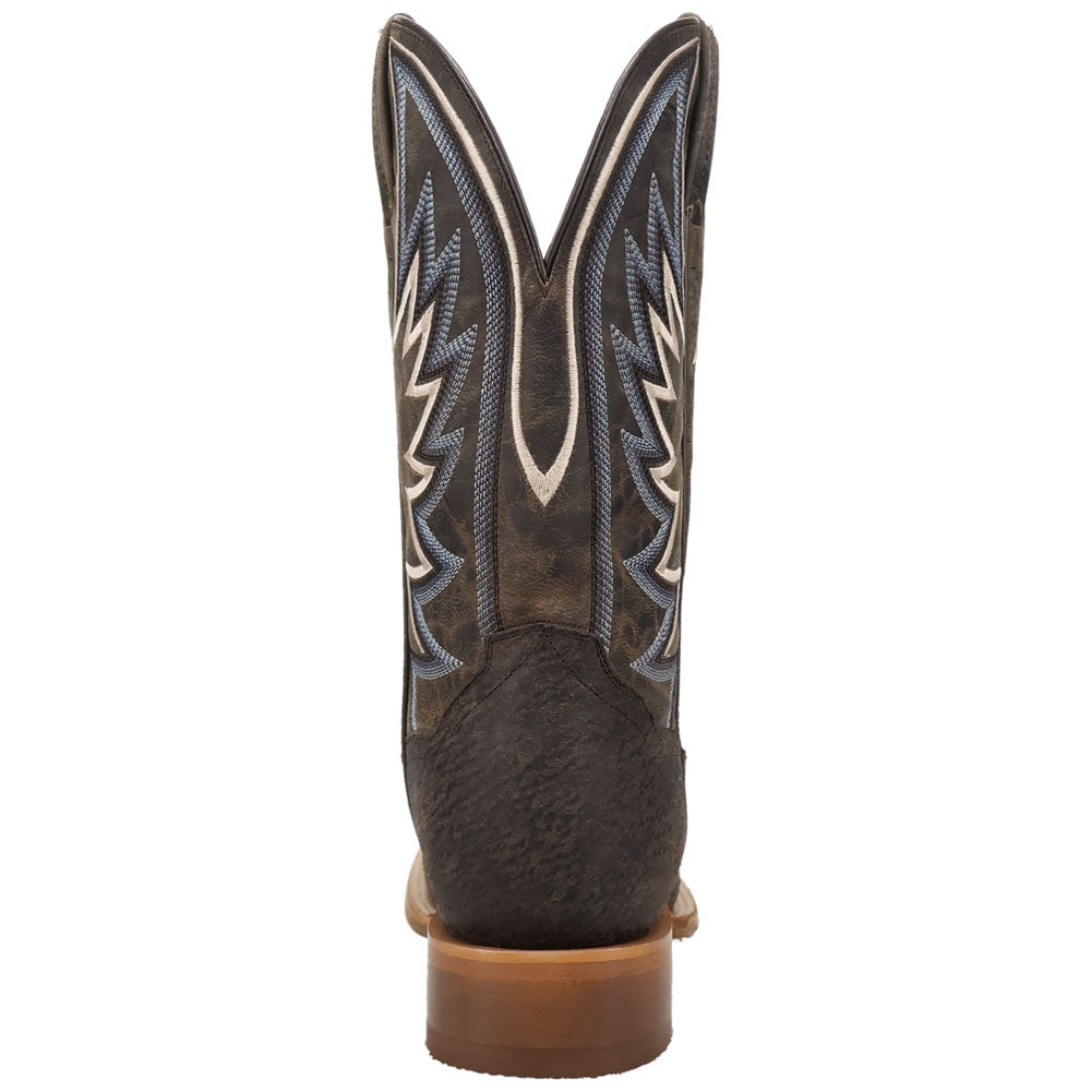 Dan Post Boar’s Run Charcoal Wild Boar Skin Square Toe Western Cowboy Boots