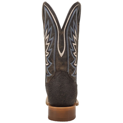 Dan Post Boar’s Run Charcoal Wild Boar Skin Square Toe Western Cowboy Boots