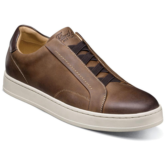 Monopoli Elastic Lace To Toe Sneaker | Florsheim Brown CH Dress Sneakers for Men