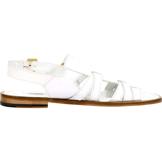 Mauri Antigua Men's White Exotic Ostrich Leg Sandal