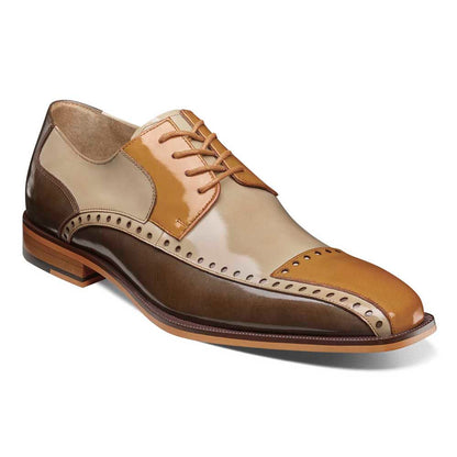 Stacy Adams Plaza Olive Multi Modified Cap Toe Leather Oxfords (USA Men Size)