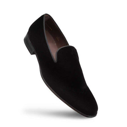 Mezlan Men's Lublin Velvet Formal Slip-On in Black
