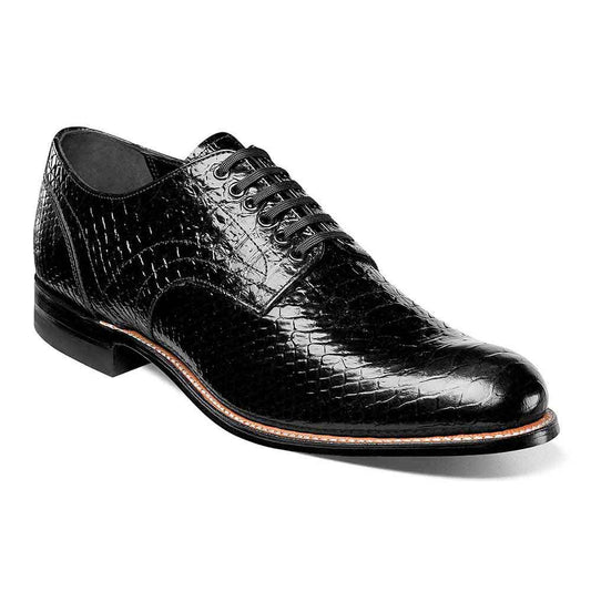 Stacy Adams Men's Madison Black Anaconda Print Plain Toe Oxford